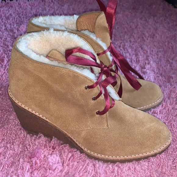 Coach Wedge  Fur Booties - Picture 1 of 8